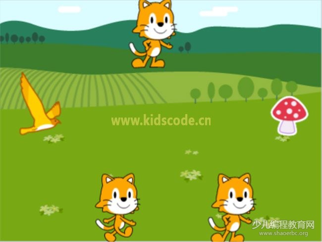 scratchjr圖文教程:第四章游戲-貓與鳥的較量【綜合】 ScratchJR少兒編程啟蒙教程:第四章:貓與鳥的較量-少兒編程教育網