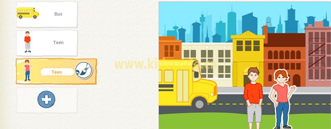scratchjr圖文教程：第三章我的故事【有序上車】kidscode.cn